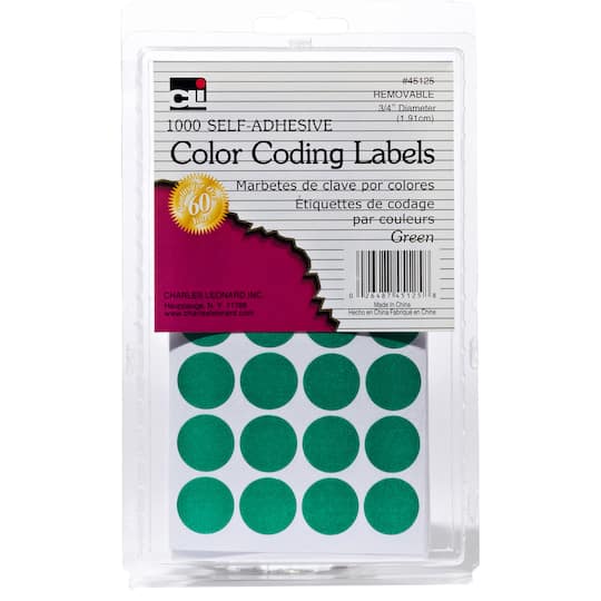 CLi&#x2122; Round Self-Adhesive Color Coding Labels, 12,000 Pack